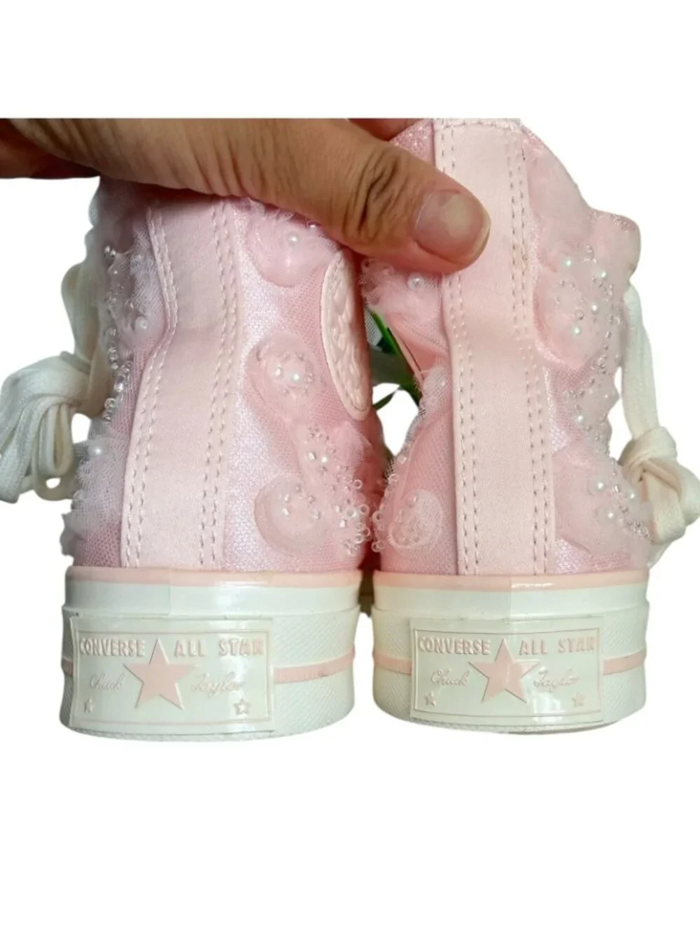 Converse Chuck 70 Peach Blossom Pink Sakura Pearl Lace High Top Sneakers Limited